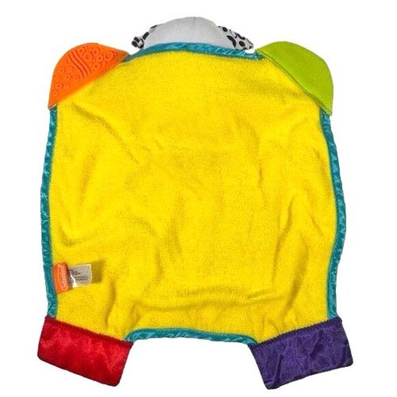 Infantino Cow Lovey Teether Security Blanket Yellow Black White Dots Terry Cloth - Picture 7 of 9